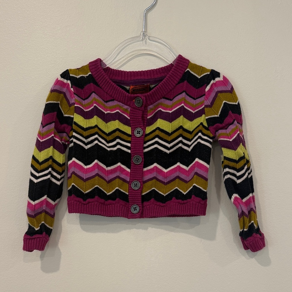 Missoni Target Girls Chevron Cardigan - Magenta, Purple, Lime